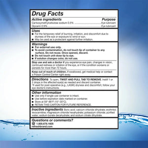 Refresh Optive Lubricant Preservative Free Eye Drops (30 vials) - Dryeye Rescue