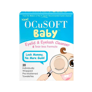 Ocusoft Baby Eyelid & Eyelash Cleanser (20 Wipes) - Dryeye Rescue