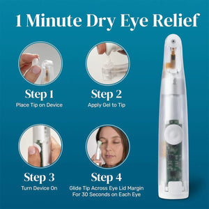 NuLids All Natural At - home Eye Treatment ( 1 Device + 30 Tips + 1 Applicator Gel Included) - Dryeye Rescue