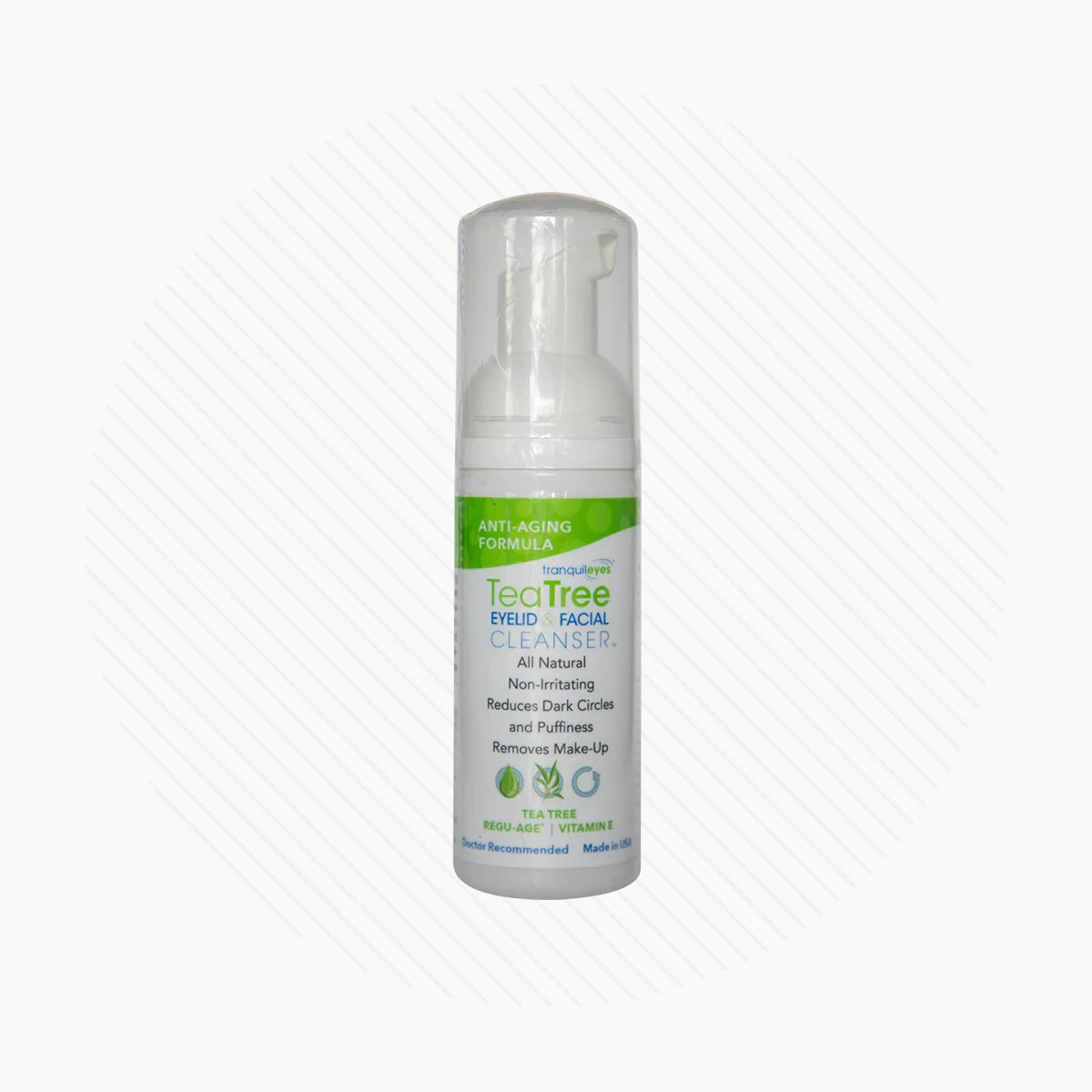 TranquilEyes Age-Defying 1% Tea Tree Eyelid & Facial Cleanser – Reduces Dark Circles & Puffiness, Hydrating & Soothing Formula - Dryeye Rescue