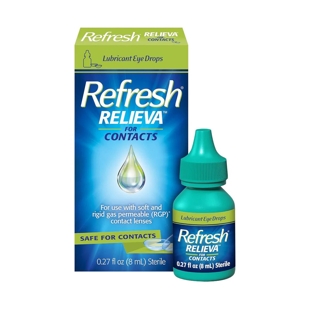 Refresh Relieva for Contacts – Lubricant Eye Drops (8mL Bottle) - Dryeye Rescue