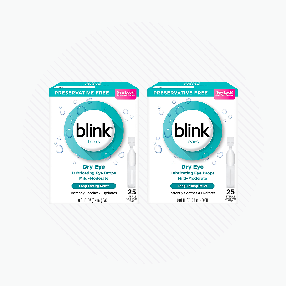 Blink Tears Preservative Free Lubricating Eye Drops 50ct Vials (2 x 25) 2-pack