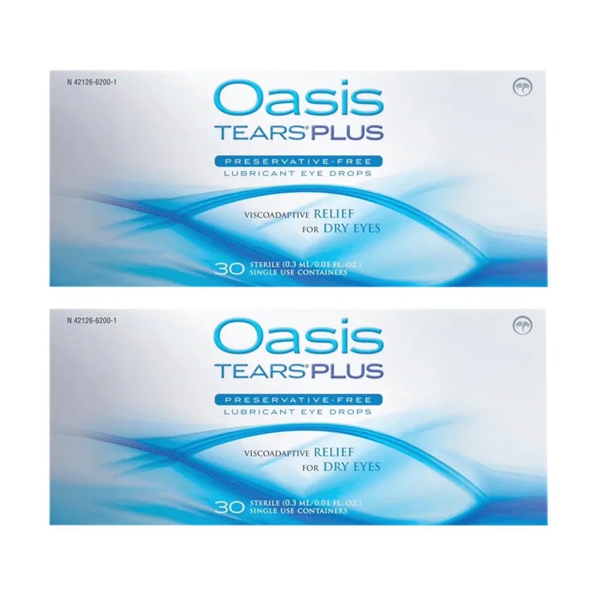 Oasis Tears Plus Preservative-Free Lubricant Eye Drops, 60 Single-Use Vials (2 Boxes of 30) - Dryeye Rescue