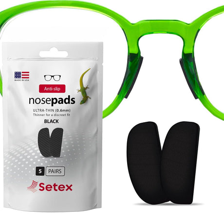 Setex Anti-Slip Nosepads Ultra-Thin (0.6mm) Black, 5 pairs - Dryeye Rescue
