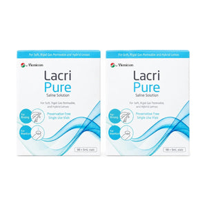 Menicon LacriPure Sterile Preservative Free Saline Solution 2-Pack, 5 mL Single-Use Vials (98 Vials x 2) - Dryeye Rescue
