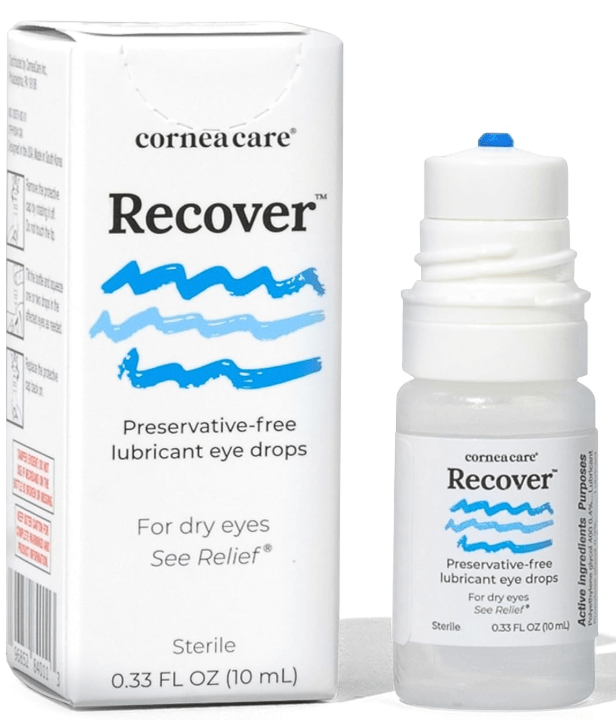 Cornea Care Recover Preservative - Free Artificial Tears – Advanced Hydration & Soothing Relief for Dry, Irritated Eyes (10mL Multi - Dose Bottle) - Dryeye Rescue