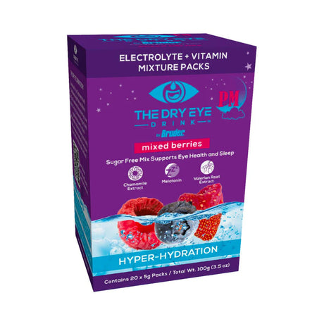 Dry Eye Drink™ PM – Nighttime Hydration + Sleep Support for Dry Eyes (20 Packets) - Dryeye Rescue