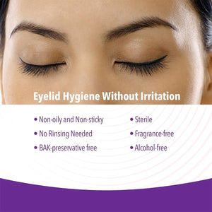 iVIZIA Micellar Eyelid Cleanser, Preservative-Free, Rinse-Free, Gently Removes Makeup, 3.3fl oz Bottle - Dryeye Rescue