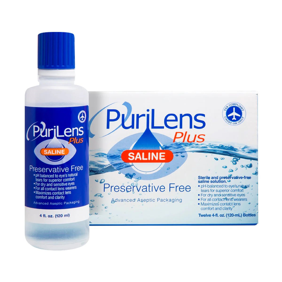 PuriLens Plus Preservative Free Saline (Multiple Sizes and Packs) - Dryeye Rescue