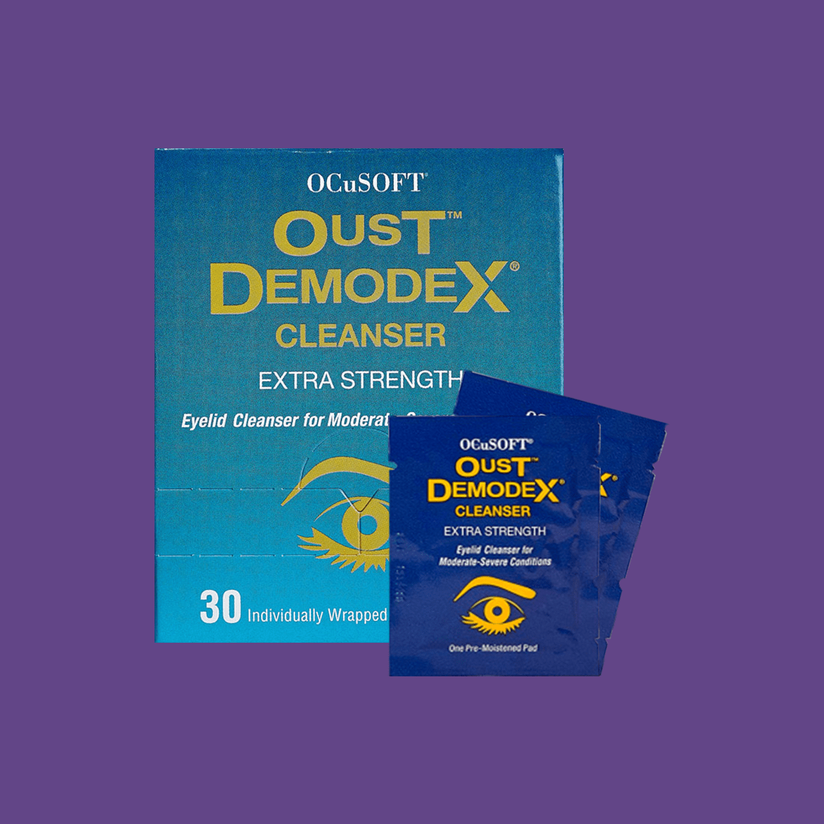 OCuSOFT Oust Demodex Cleanser Wipes with Foam Compliance Kit (50ml Foam with 100 pads) - Dryeye Rescue