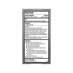 The image displays packaging details for Lumify Eye Drops by Bausch + Lomb, covering Drug Facts, Active Ingredient (brimonidine), Use, Warnings, Directions, and Other Information. It provides specific instructions and warnings on using the redness relief drops in 2.5mL and 7.5mL sizes for 1 or 3-month supplies.