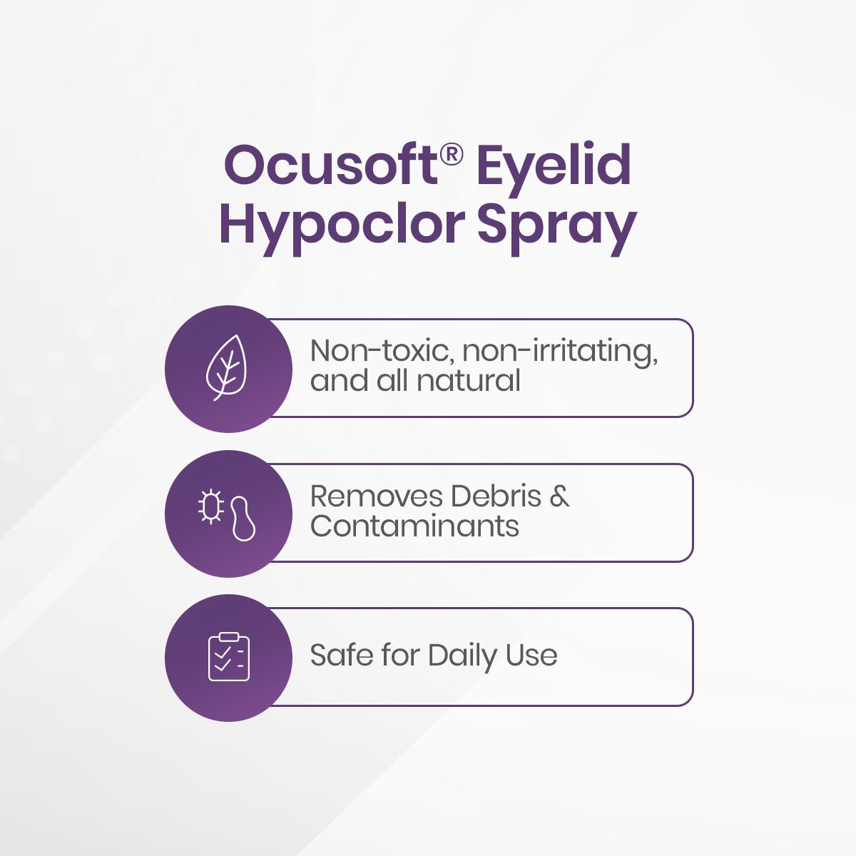 Ocusoft HypoChlor Spray Eyelid & Eyelash Cleaner (2 oz bottle) - Dryeye Rescue