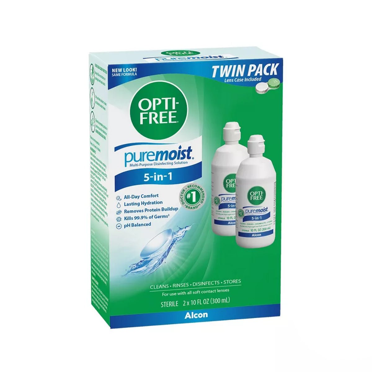 Opti - Free Puremoist Multi - Purpose Disinfecting Solution with Lens Case, 20 Fl Oz (pack of 2) - Dryeye Rescue