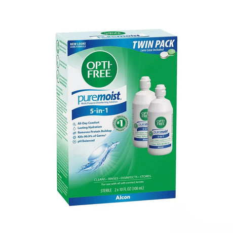 Opti - Free Puremoist Multi - Purpose Disinfecting Solution with Lens Case, 20 Fl Oz (pack of 2) - Dryeye Rescue