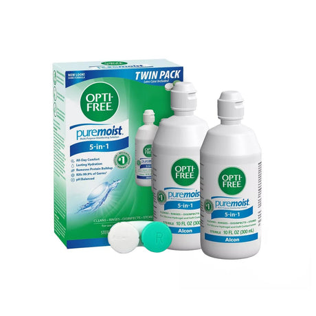 Opti - Free Puremoist Multi - Purpose Disinfecting Solution with Lens Case, 20 Fl Oz (pack of 2) - Dryeye Rescue