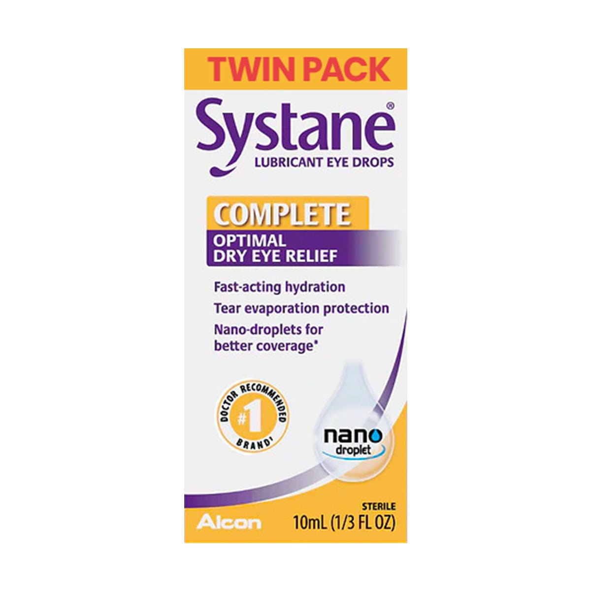 Systane Complete, Lubricant Eye Drops, Twin Pack (2 x 10ml Bottle) - Dryeye Rescue