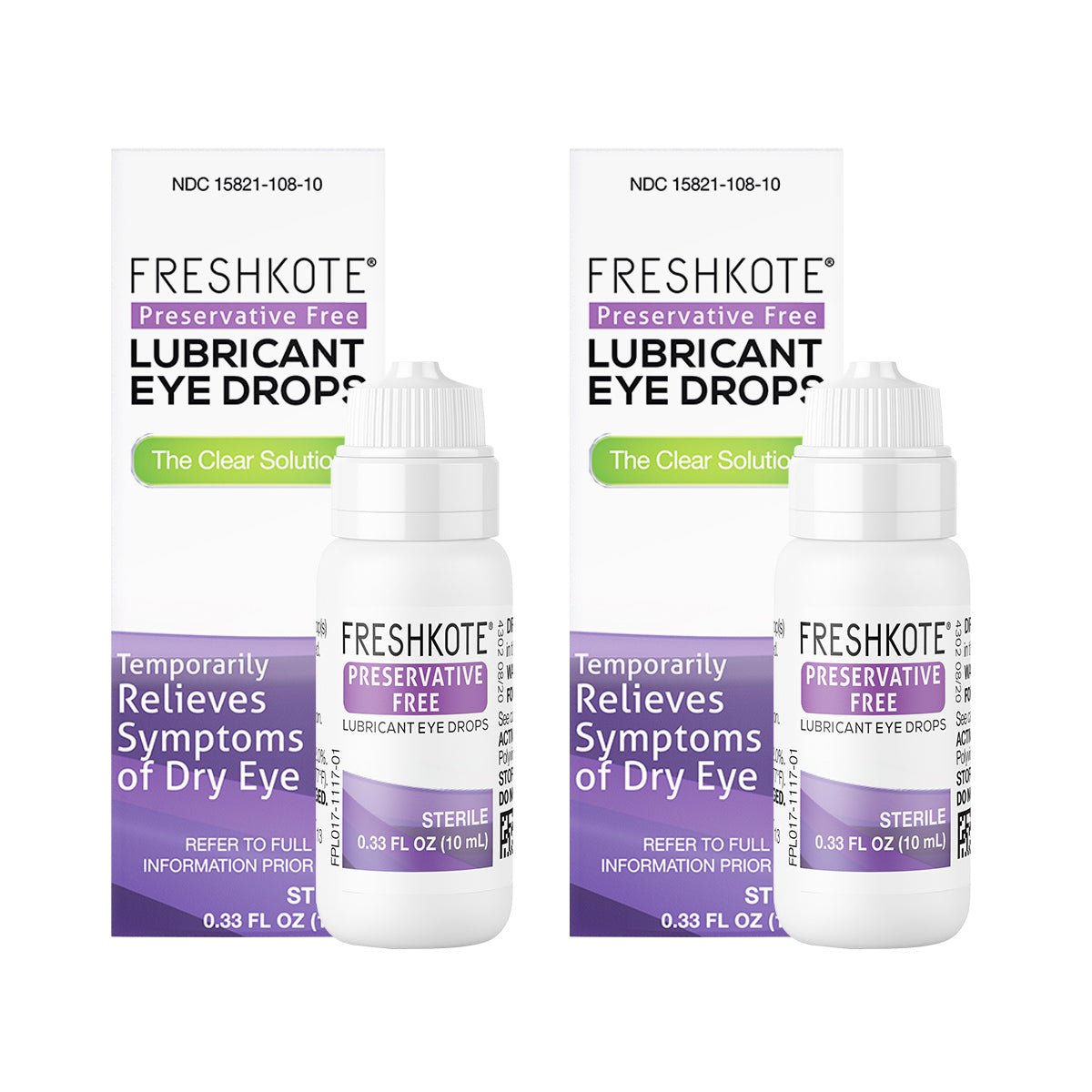 Freshkote Preservative Free (PF) Lubricant Eye Drops (Pack of 2) - Dryeye Rescue