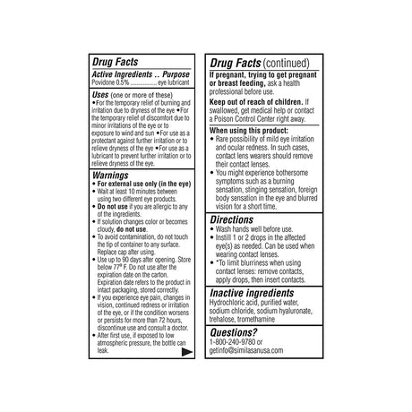 The iVIZIA 2-pack Sterile Lubricant Eye Drops by Thea, preservative-free, provides a drug facts label with active ingredients, purposes, uses, warnings, directions, and inactive ingredients. It includes a helpline for questions and advice on conditions like pregnancy or accidental ingestion. Ideal for dry eye relief.