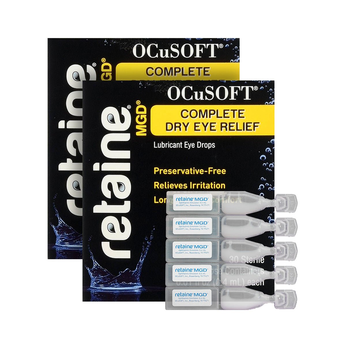 Ocusoft Retaine 2 - pack MGD Eye Drops 60 Vials (Preservative - Free) 2 - Pack - Dryeye Rescue