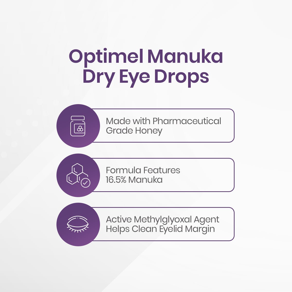 Optimel Manuka Dry Eye Drops 0.2%, 0.34 oz (10mL Bottle) - Dryeye Rescue