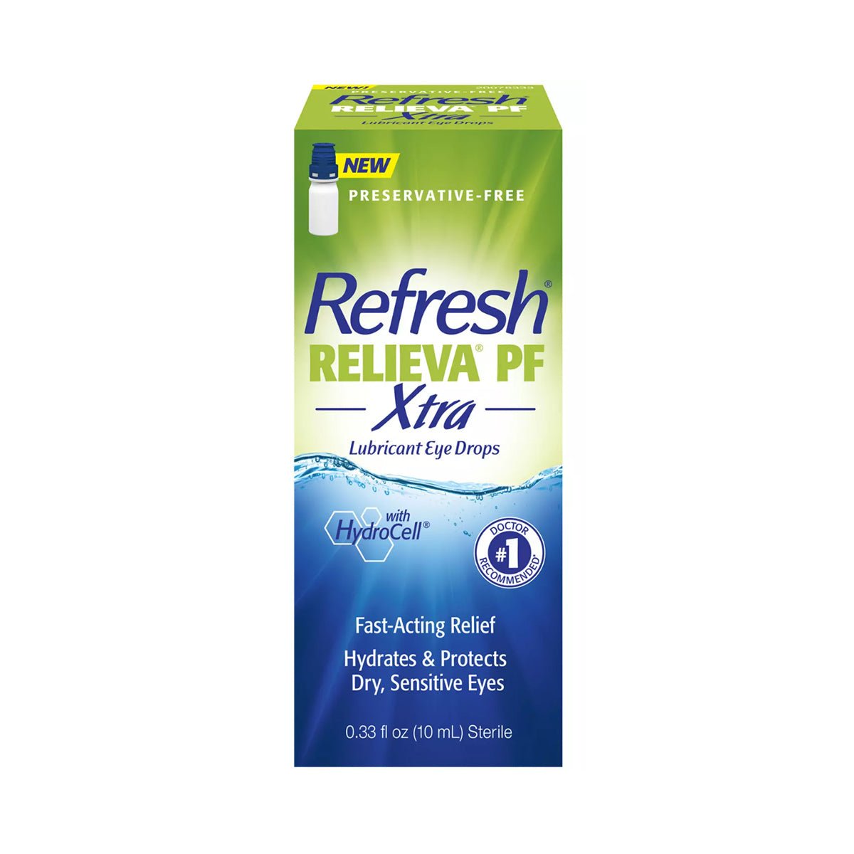 Refresh Relieva PF Xtra – Advanced Preservative-Free Lubricant Eye Drops (10mL) by Abbvie offers fast-acting relief and advanced hydration for dry, sensitive eyes. Utilizing HydroCell technology with Trehalose, its the #1 doctor-recommended brand.