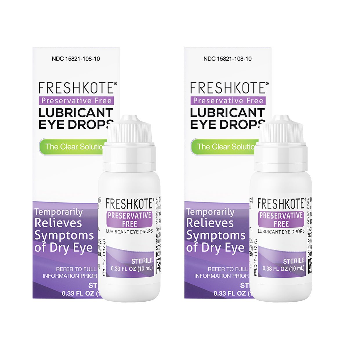 Freshkote Preservative Free (PF) Lubricant Eye Drops (Pack of 2) - Dryeye Rescue