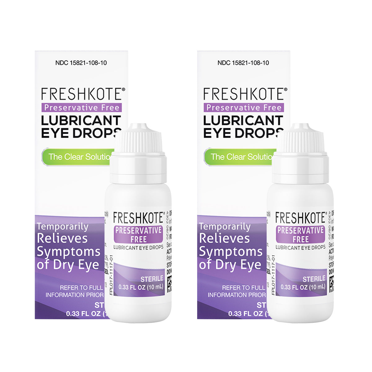 Freshkote Preservative Free (PF) Lubricant Eye Drops (Pack of 2)