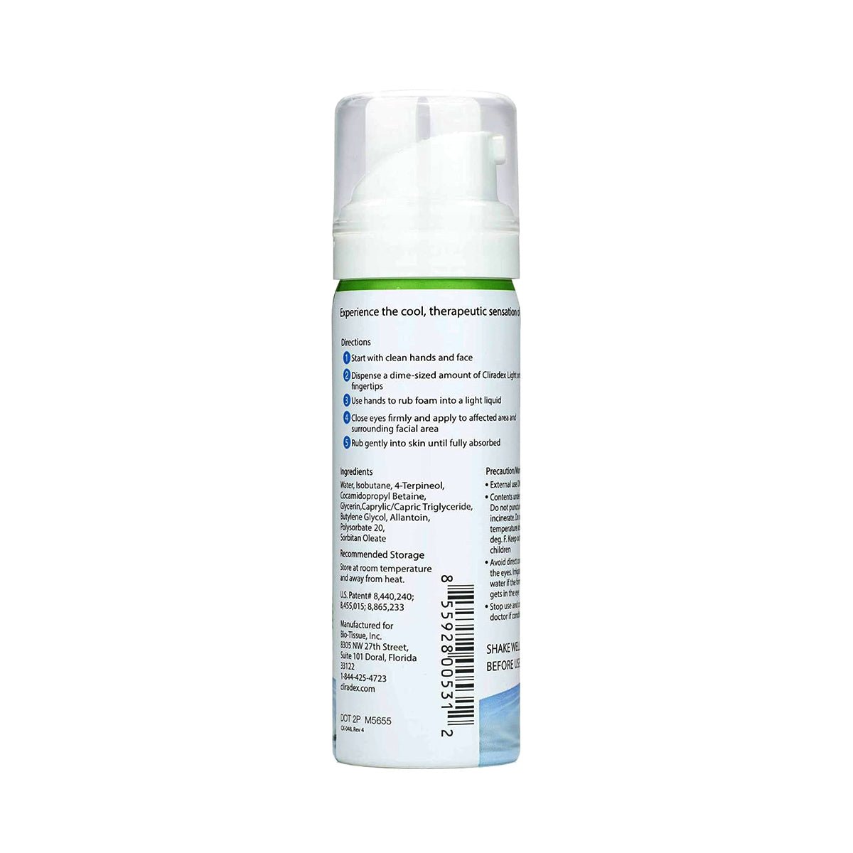 Cliradex Light Foam - Eyelash & Eyelid Cleanser - Tea Tree Oil Extract Foam - Dryeye Rescue