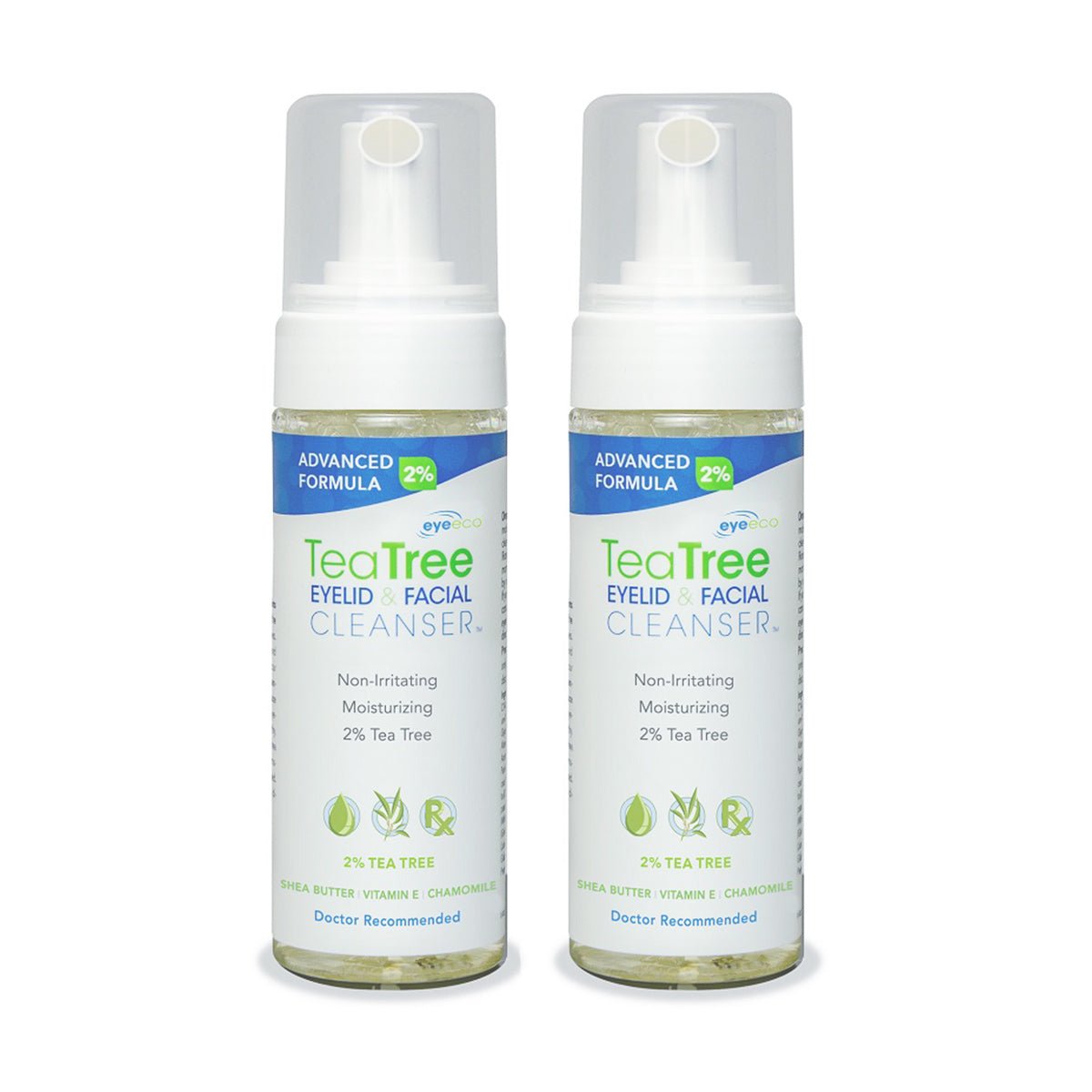 TranquilEyes - Advanced Formula 2% Tea Tree Eyelid and Facial Cleanser (2 - Pack) 50mL Bottles - Dryeye Rescue