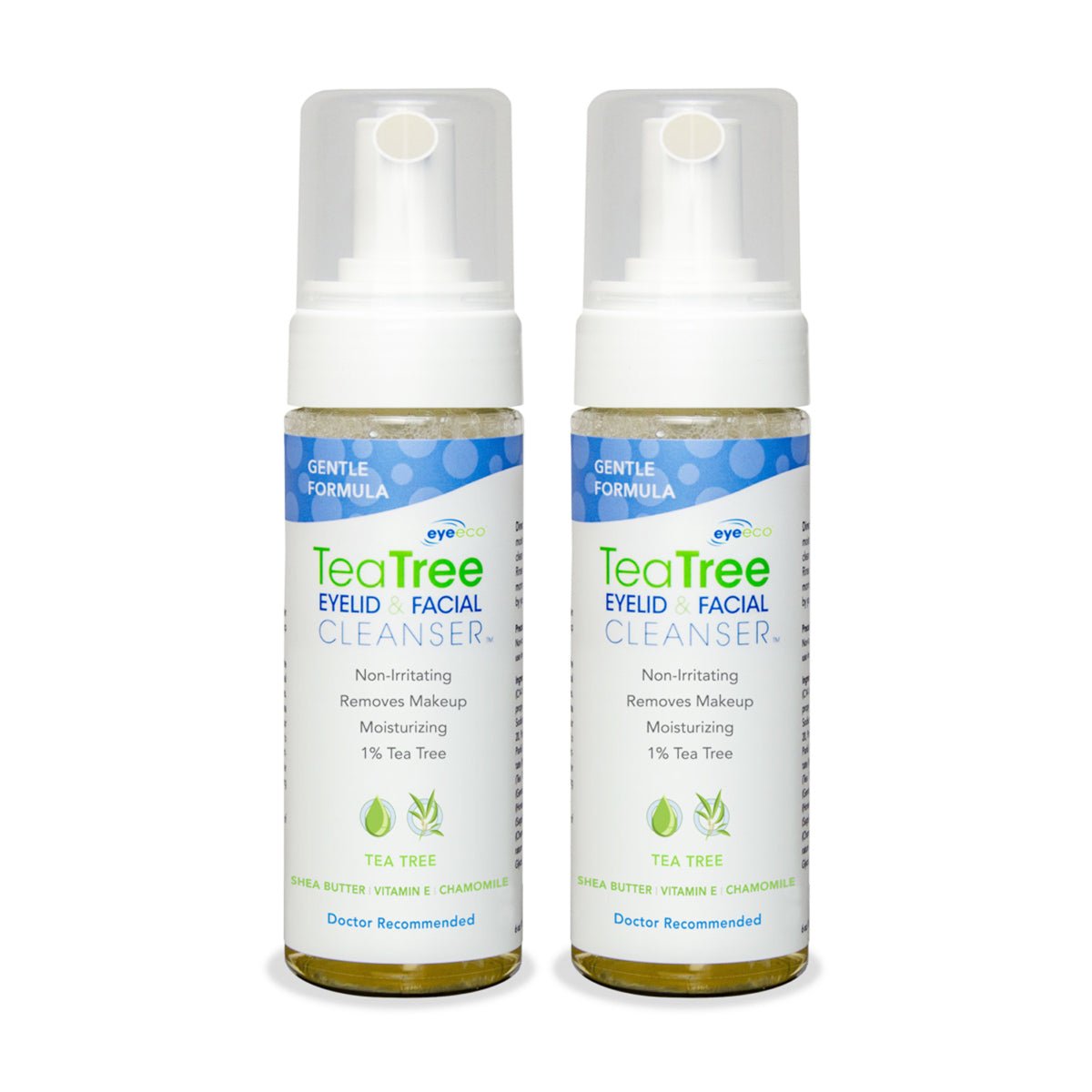 TranquilEyes - Gentle Formula 1% Tea Tree Eyelid & Facial Cleanser 50 ml 2-Pack