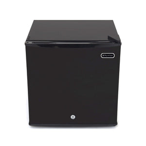 The BioTissue Whynter Black Upright Freezer offers a compact design with a seamless front door in sleek black stainless steel, accented by the logo in the top right corner, combining efficiency with style.