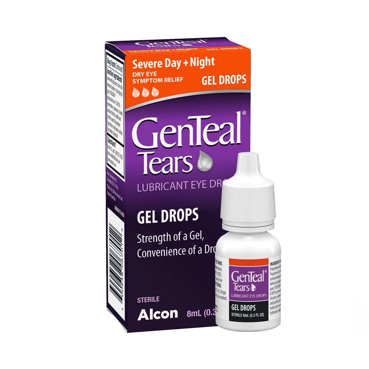 GenTeal Tears Lubricant Gel Eye Drops for Severe Day and Night Relief (8mL 0.3 FL OZ) - Dryeye Rescue