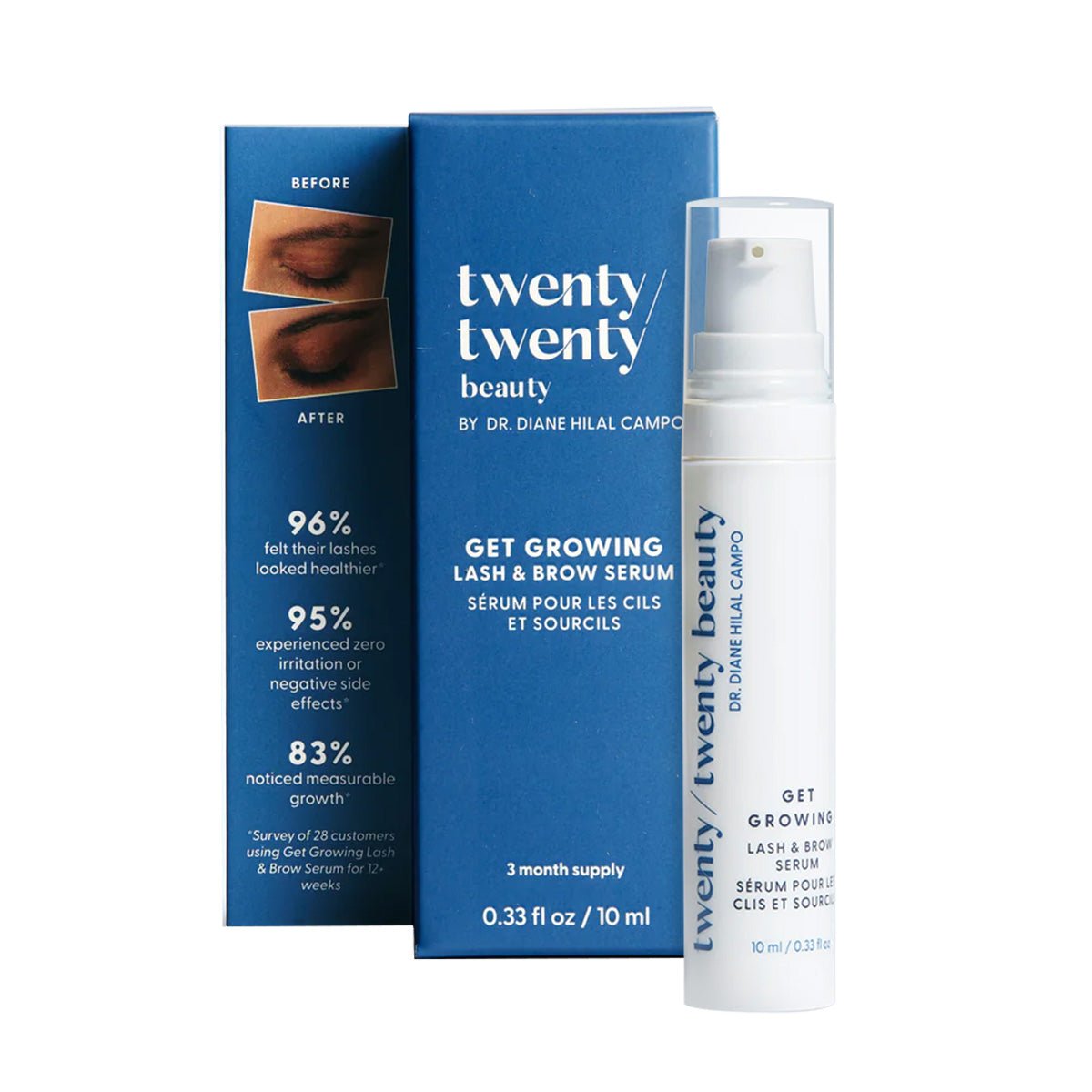 Twenty Twenty - Get Growing Lash & Brow Serum 2 - pack (2 x 10ml Bottle) 4 month supply - Dryeye Rescue