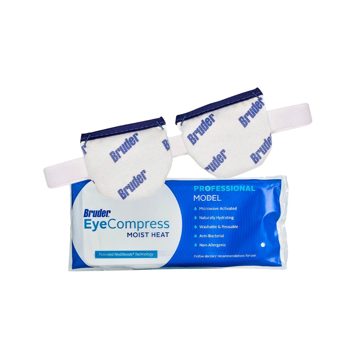 Bruder Moist Heat Eye Compress (Pack of 2) Microwave Activated, Fast Acting - Dryeye Rescue