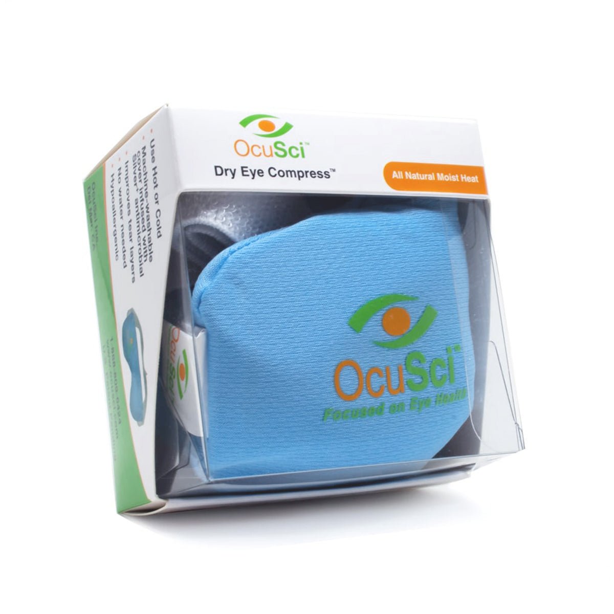 OcuSci Premium Heat & Cold Mask with HydroBlock, Microwavable, Washable Cover, Anti - Microbial - Dryeye Rescue