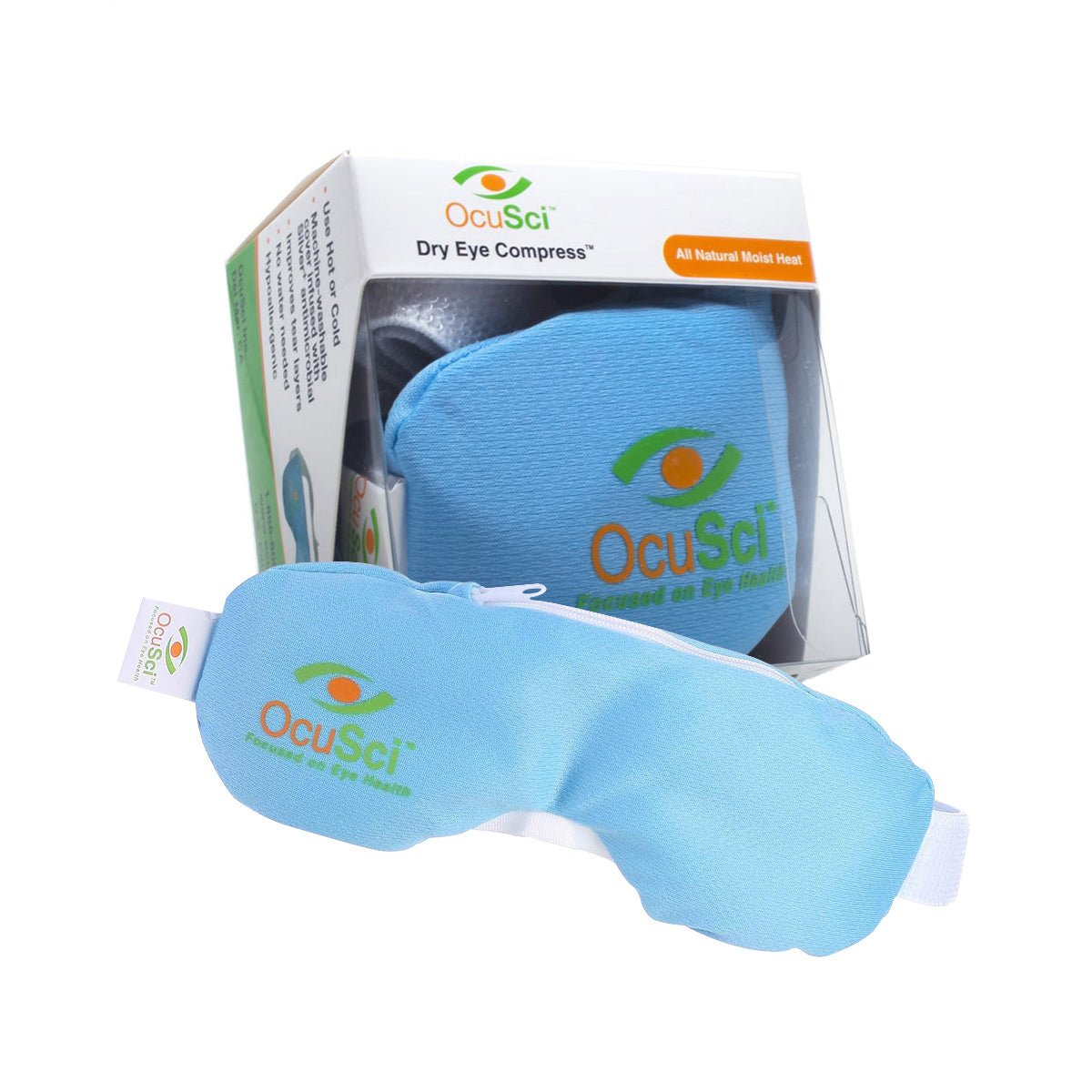 OcuSci Premium Heat & Cold Mask with HydroBlock, Microwavable, Washable Cover, Anti - Microbial - Dryeye Rescue