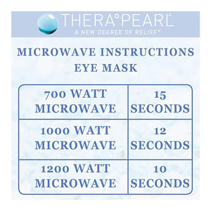 Heat your Bausch + Lomb TheraPearl Flexible Gel Beads for Hot and Cold Therapy, featuring color-changing technology, for 15 seconds in a 700-watt microwave, 12 seconds at 1000 watts, or 10 seconds at 1200 watts.
