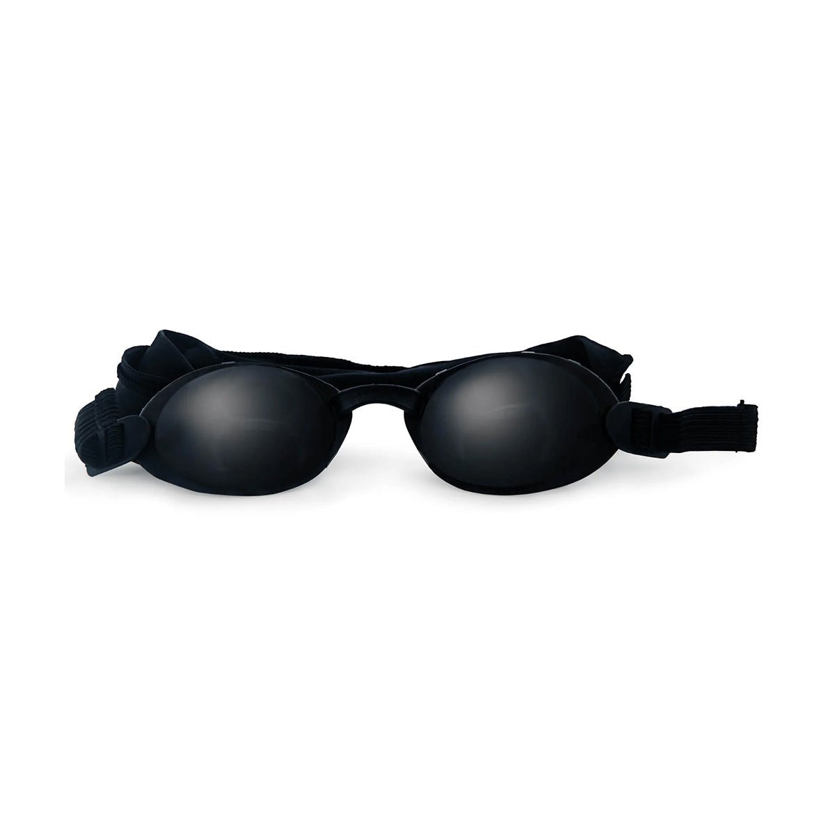 The EyeEco Onyix Hydrating Nighttime Sleep Mask by PRN, in black, is featured against a plain white background, offering exceptional nighttime eye relief with adjustable straps.