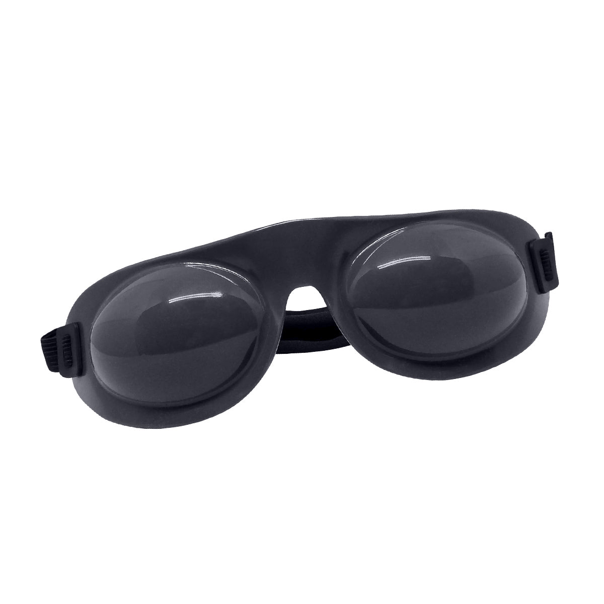 The EyeEco Eyeseals 4.0 Hydrating Sleep Mask by PRN is a hypoallergenic, latex-free mask with black, rounded lenses and adjustable straps, ideal for CPAP users needing eye protection and moisture retention against dry eyes.