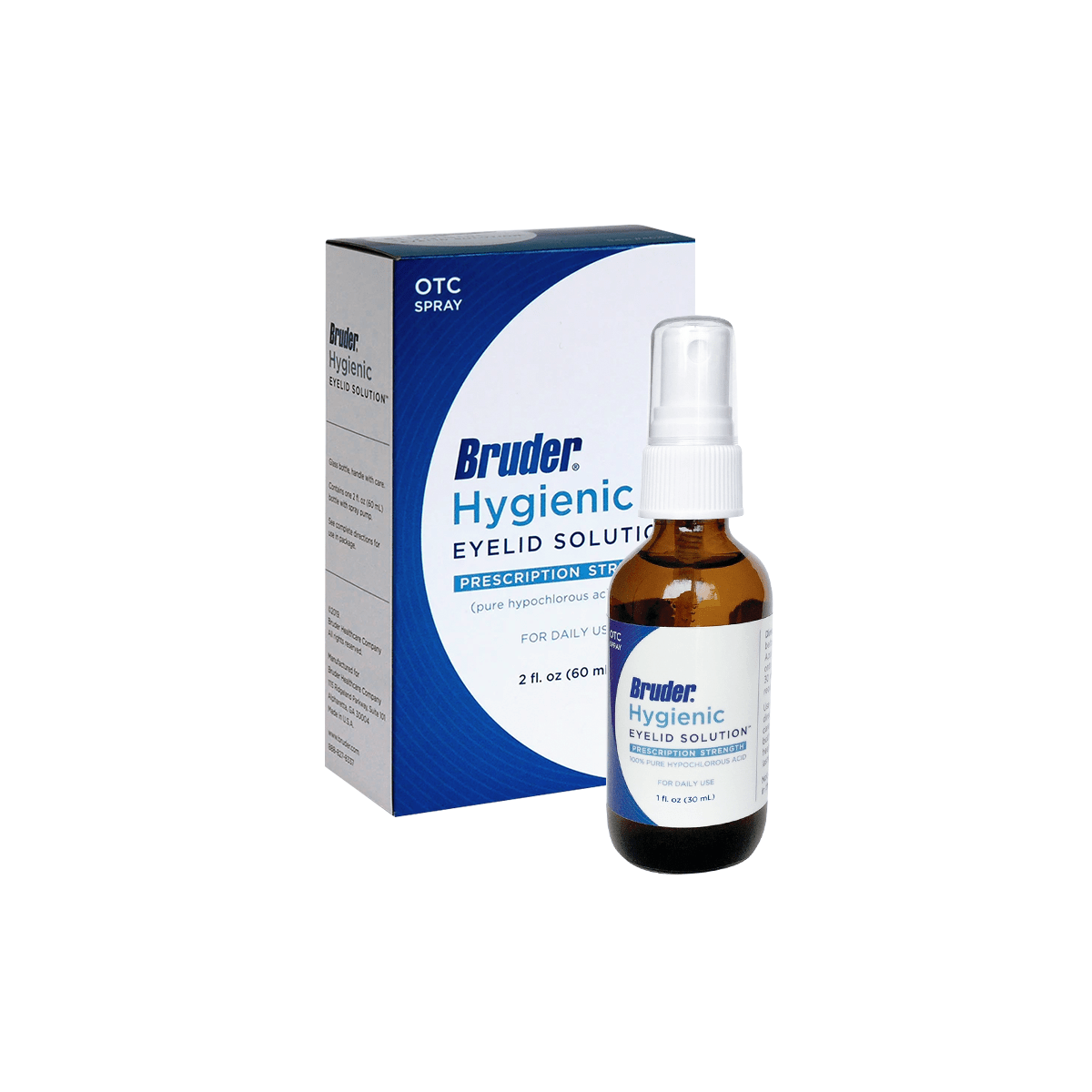 Bruder Hypochlorous Hygienic Eyelid Solution (1oz & 2oz bottles) - Dryeye Rescue