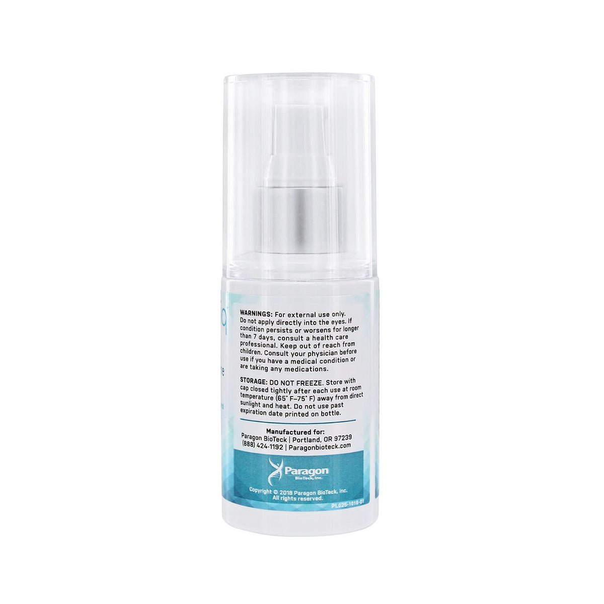 The ZenOptiq Hypochlorous Acid Spray (60mL) by Opus Life Sciences is a clear spray bottle with a white pump and blue label, designed as an Eyelid & Eyelash Cleanser. The back details Meibomian Gland Dysfunction, usage warnings, storage guidelines, and manufacturer info from Paragon Medical.