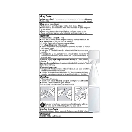 iVIZIA Lubricant Eye Gel for Severe and Nighttime Eye Relief, Preservative-Free, 30 Sterile Single-Use Vials