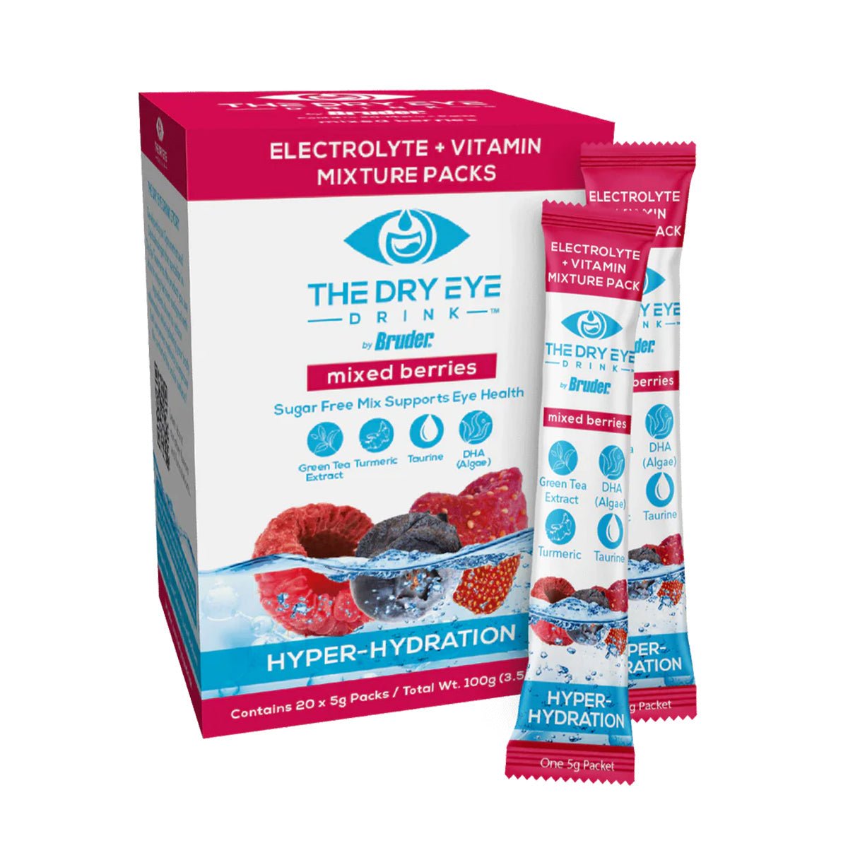 The Dry Eye Drink Hyper Hydration Additive (20 - pack) (Mixed Berries) - Dryeye Rescue