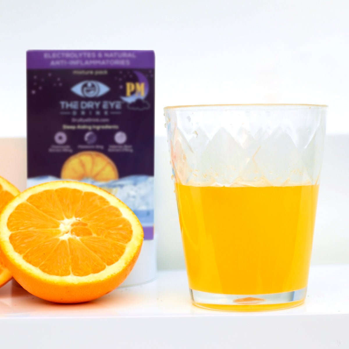 Dry Eye Drink™ PM – Nighttime Hydration + Sleep Support for Dry Eyes (Orange, 20 Packets) - Dryeye Rescue