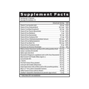 Introducing Fortifeye Next Gen Complete by Fortifeye, a 90ct supplement for a 3-month supply. It provides nutritional support with vitamins like Vitamin C, B vitamins, Chromium, and essential plant extracts to nourish your body and ocular health.