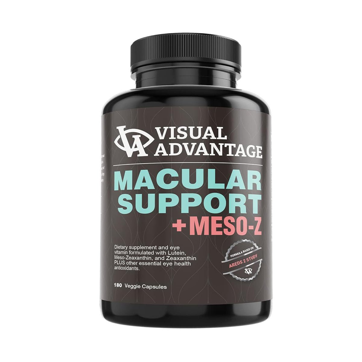 The Lunovus Visual Advantage Macular Support + Meso Z -AREDS 2 offers 180 soft gels with Lutein, Zeaxanthin, and Meso-Zeaxanthin for age-related eye health and Blue Light Protection.