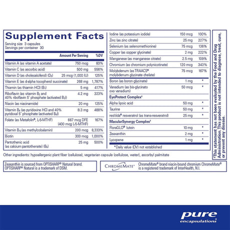 Pure Encapsulations VisionPro Nutrients, Multivitamin for Maintaining Healthy Vision (90 ct.) - Dryeye Rescue
