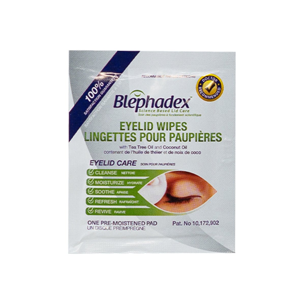 Blephadex Eyelid Wipes with Tea Tree and Coconut Oil - Eye Itch Relief (1 month Box of 30) - Dryeye Rescue