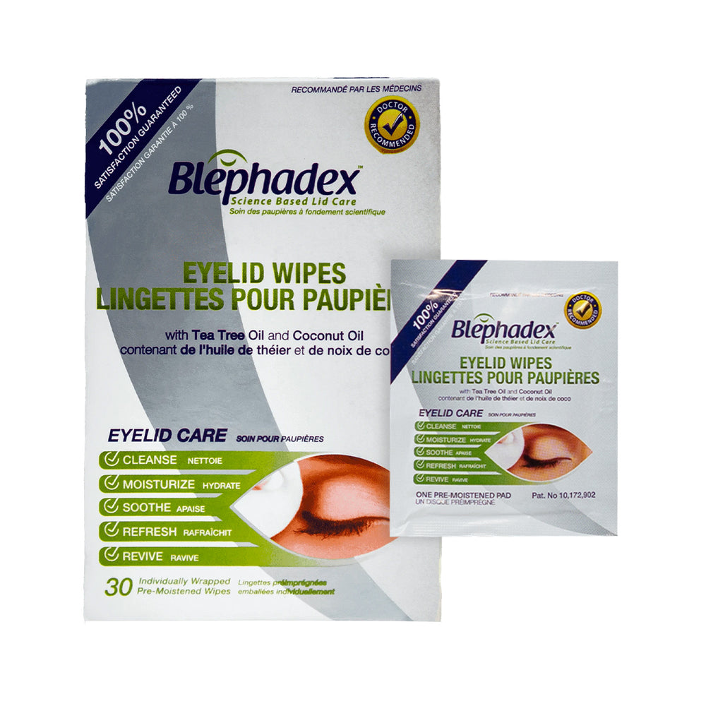 Blephex Blephadex Eyelid Wipes - Eye Itch Relief with Tea Tree Oil