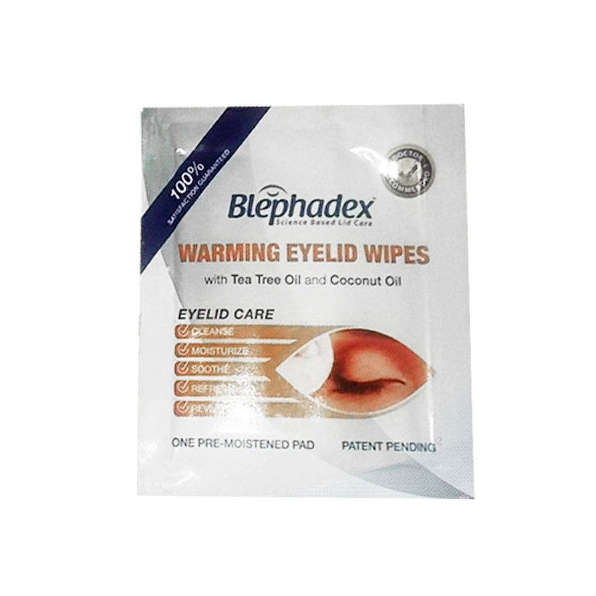 Experience superior eyelid hygiene with Lunovus Blephadex Warming Eyelid Wipes. Infused with tea tree and coconut oils, these wipes cleanse, moisturize, soothe, refresh, and revive. Each box includes 30 individually wrapped pre-moistened wipes for convenient care.